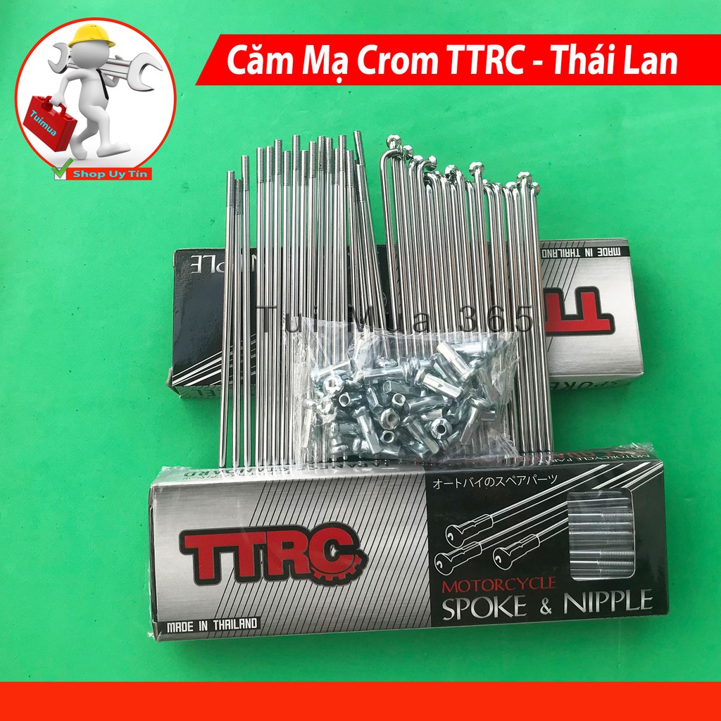 Bộ Căm Trước Sau Mạ Crom TTRC Thắng Đùm Dream, Wave Thắng Đĩa Wave RS, Sirius, Exciter 135cc ( Thái Lan )