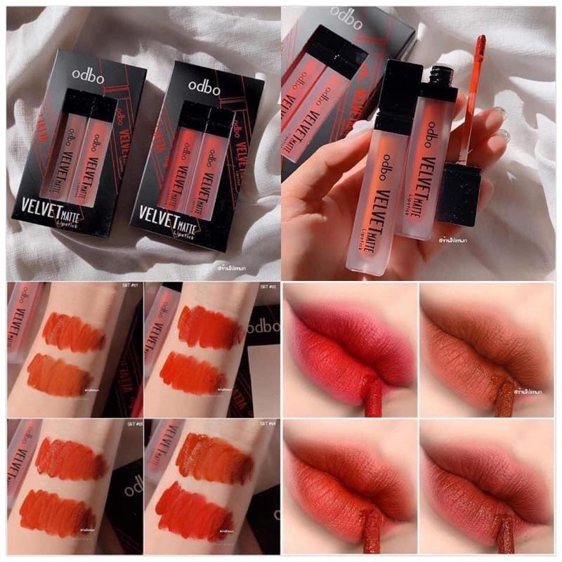Set 2 cây son kem ODBO VELVET MATTE LIPSTICK chính hãng pick store