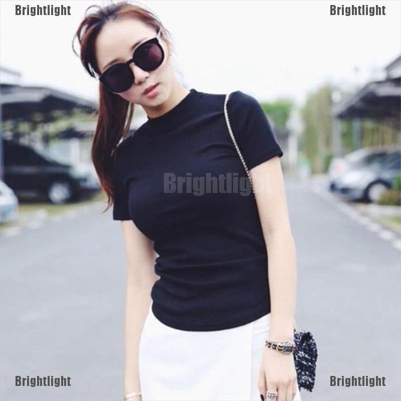 Áo Thun Tay Ngắn Cổ Lọ Dáng Ôm Thời Trang Mùa Hè Quyến Rũ Cho Nữ | BigBuy360 - bigbuy360.vn