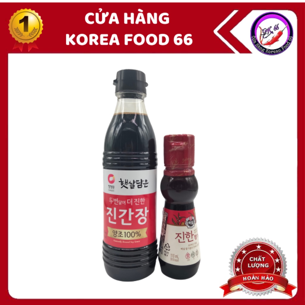 Nước Tương HQ 500ml và Dầu mè Beksul 110ml