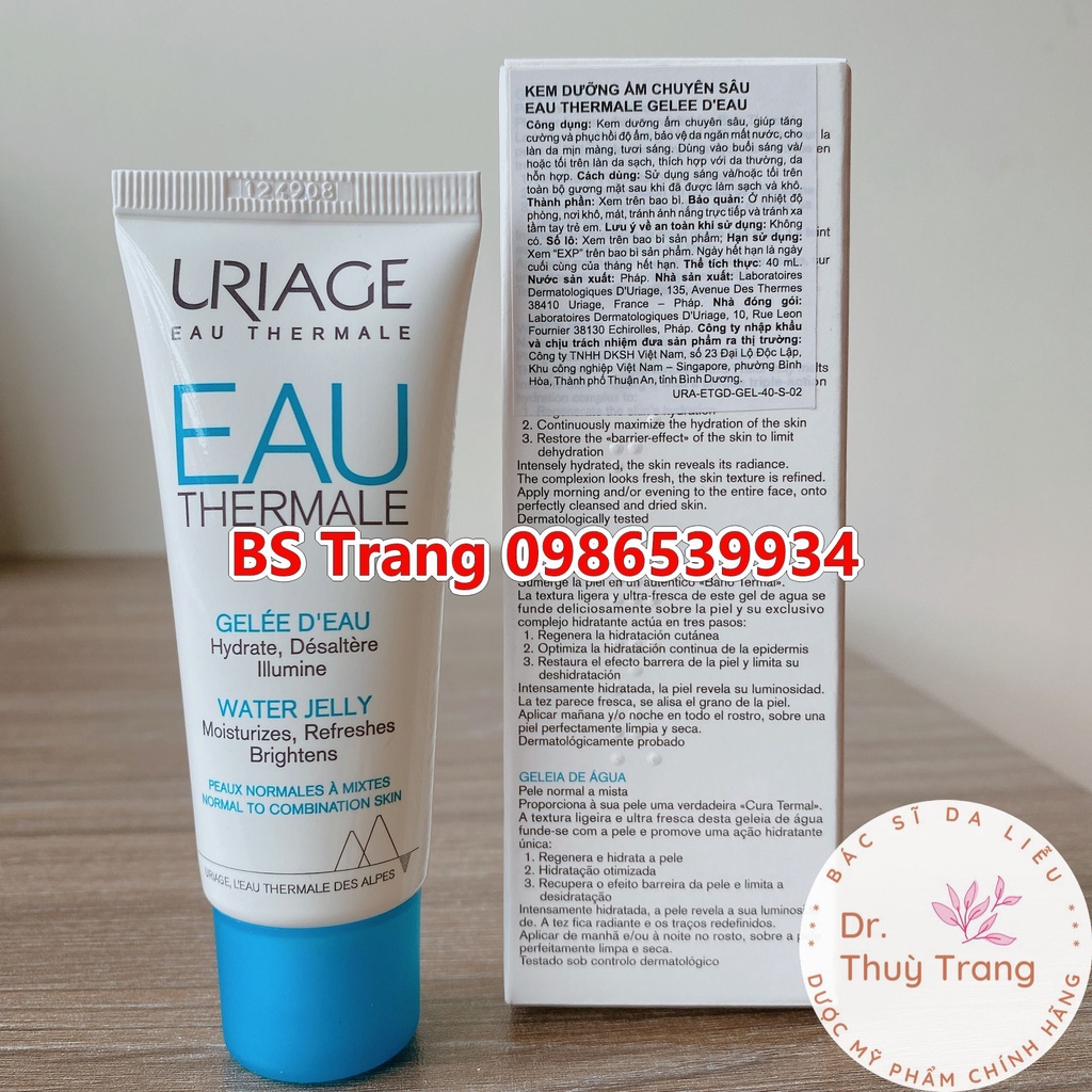 [NHẬP KHẨU] Dưỡng Ẩm Khoáng Chuyên Sâu Dạng Gel Uriage Eau Thermale Gelee D’Eau T 40ml