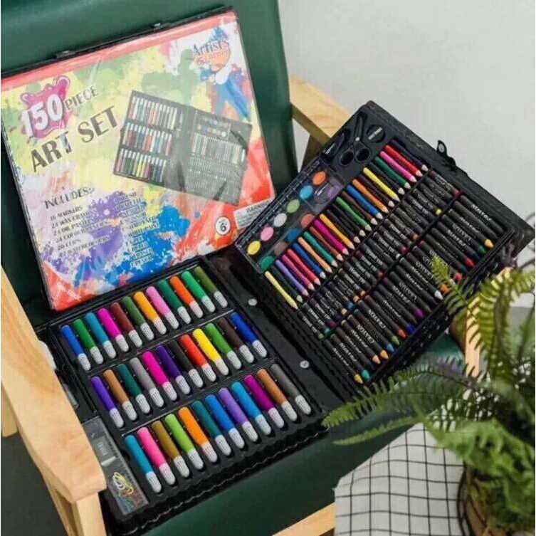 Bộ bút màu 150 món và dụng cụ vẽ cho bé yêu 2019