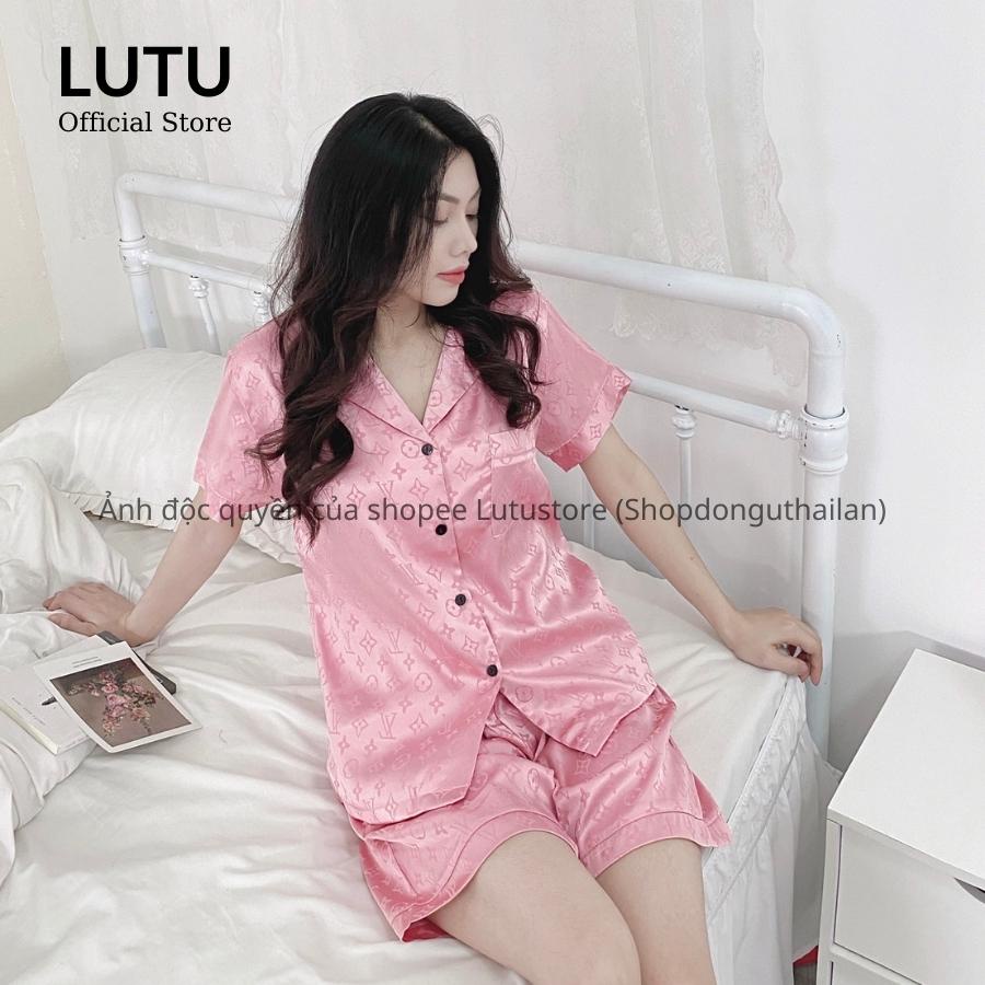 Bộ ngủ pijama lụa gấm tay cộc quần đùi