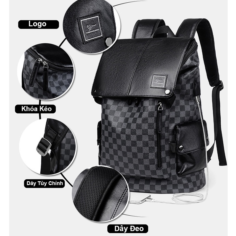 Balo da lv nam nữ đi học đẹp IRRY cặp đi học nam nữ cao cấp phong cách thời trang ulzzang