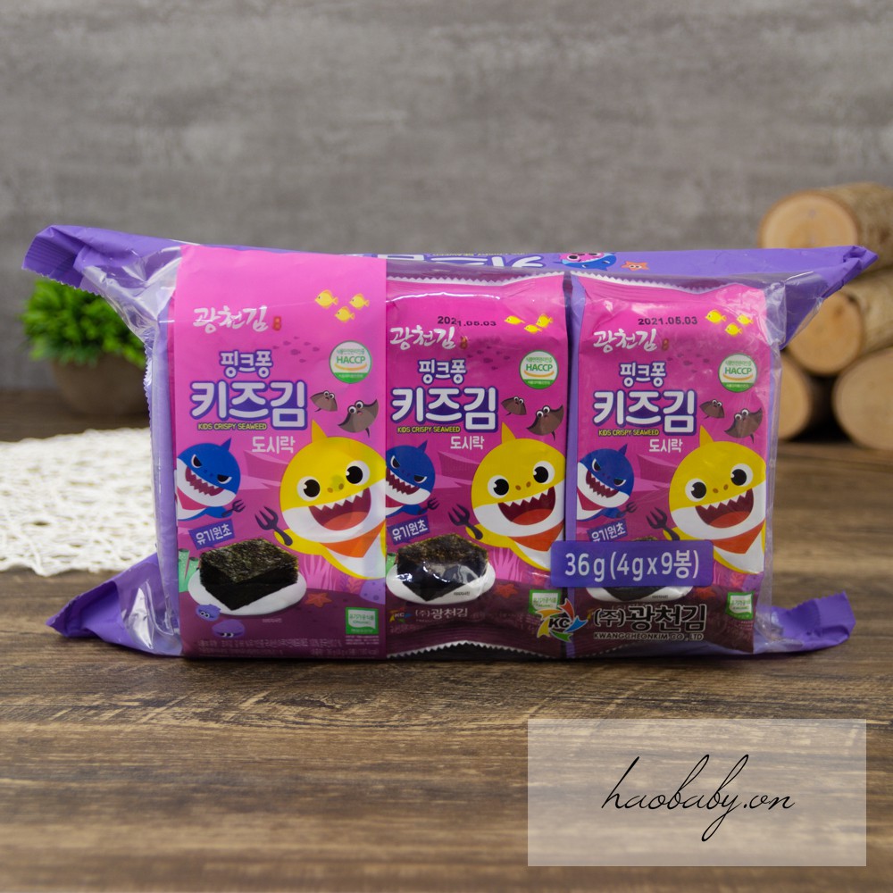 [Date mới] Rong Biển ít dầu, tách muối Pinkfong cho bé ăn dặm