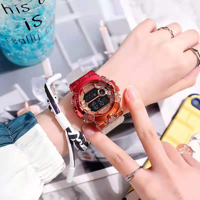 Popkozzi  Đồng Hồ Điện Tử Thể Thao  Jam Tangan Lelaki Cho Nam Đồng Hồ Cơ Điện Tử Có Đèn LED Dạ Quang In Hình