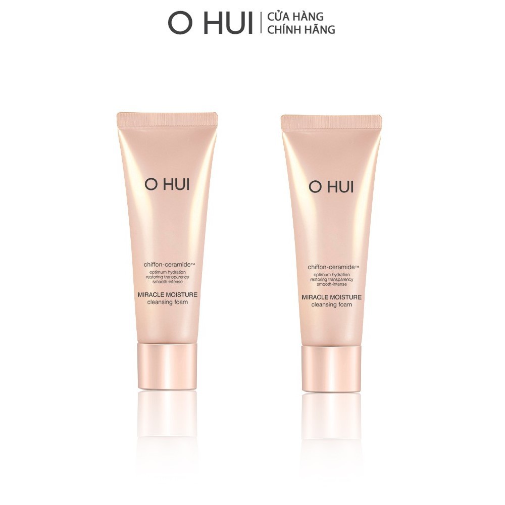 [HB Gift] Bộ 2 sữa rửa mặt dưỡng ẩm OHUI Miracle Moisture Cleansing Foam 40ml-Gimmick