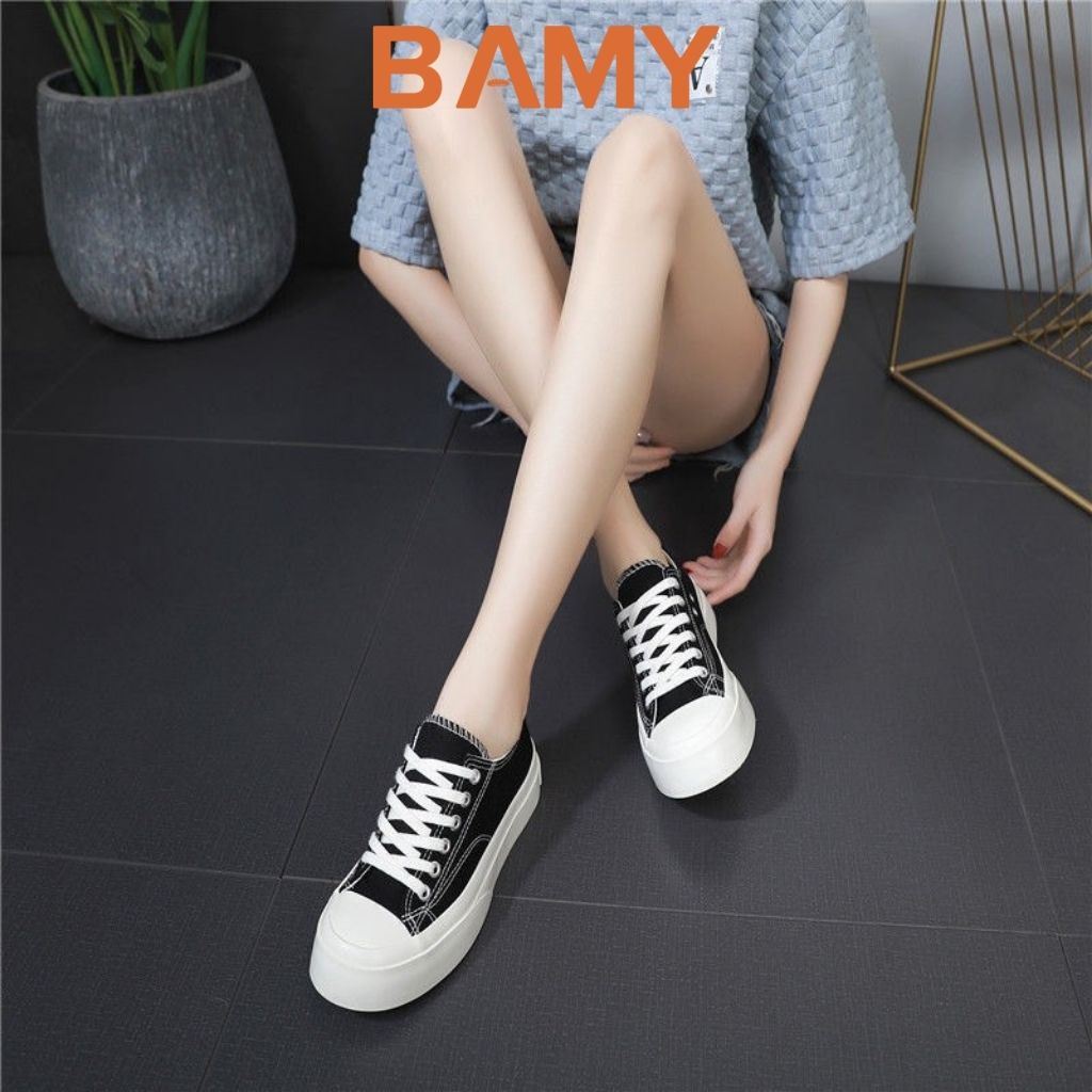 Giày Thể Thao Nữ CV dáng BASIC đế bánh mì 3 phân, Giày sneaker nữ BAMY trẻ trung, năng động