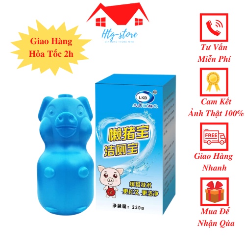 Lọ thả bồn cầu hình con lợn khử mùi hôi, diệt khuẩn &amp; vết Ố vàng