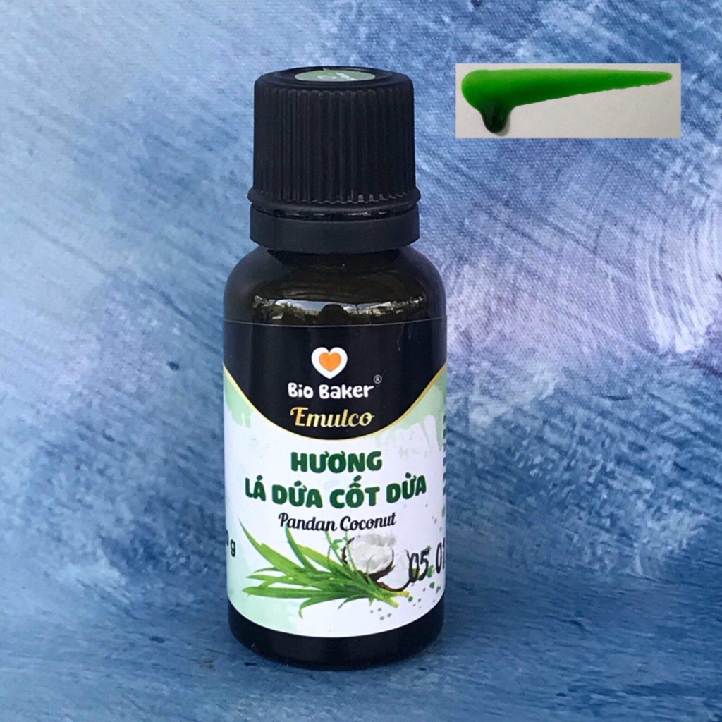 Tinh chất hương lá dứa, dâu, vani, trà xanh Bio Baker có màu (20g)