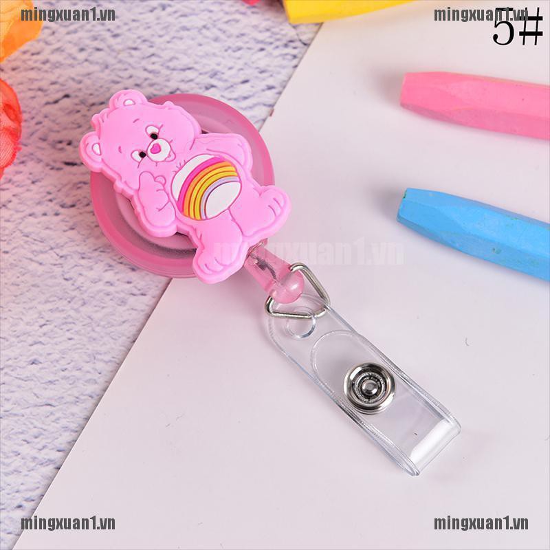 MINONE 1Pc Cute Bear Retractable Reel Badge Key Tag Clip ID Card Name Tags Belt Clips