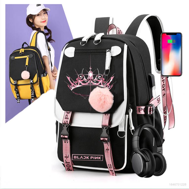 Ba Lô Đi Học Cỡ Lớn In Họa Tiết BLACKPINK Chống Thấm Nước Thoáng Khí Thời Trang