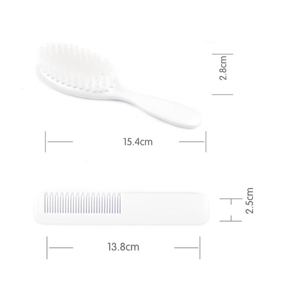 Set 2 Bàn Chải Nhựa Cầm Tay Màu Trắng Chăm Sóc Sức Khỏe Cho Bé Trai