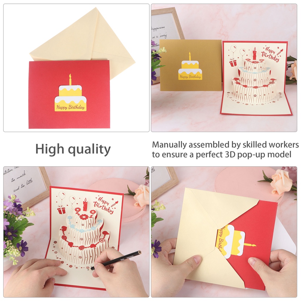 [proflyVN]Bitrthday Card with Envelope Pop Up Card 3D Card