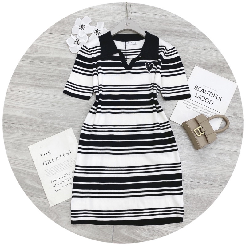 Váy kẻ montoghi MIJOO phong cách Hàn Quốc