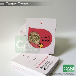 4000c In theo yêu cầu Tag giấy 4.5 x 5.5cm Tag giấy treo quần áo Thẻ treo Tag áo Tem quần áo Tag phụ kiện Nhãn giấy