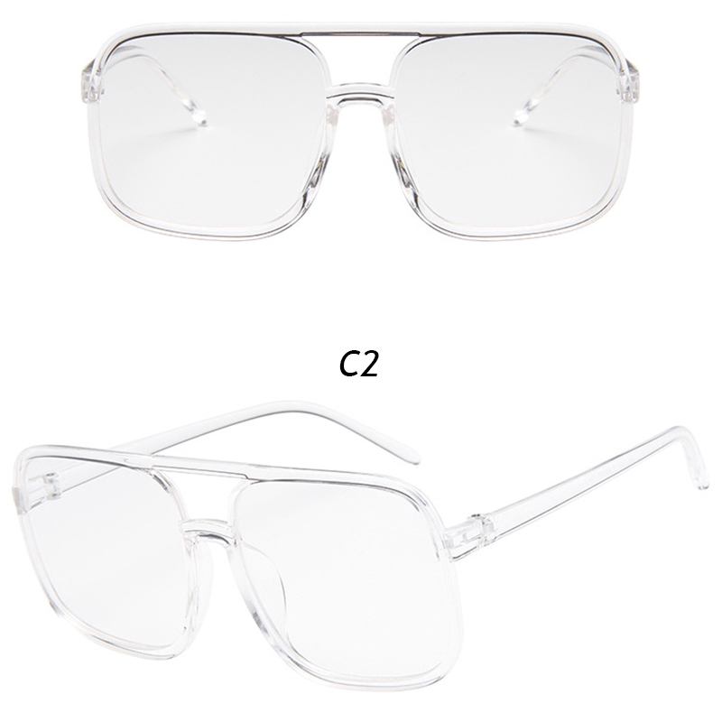 Kính Mát Gọng Vuông Chống Tia Uv Phong Cách Retro