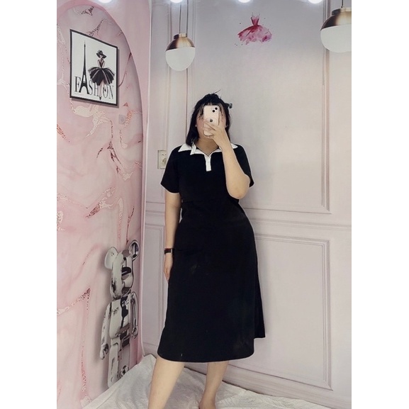 Đầm Polo dáng dài Bigsize Phom siêu hách dáng 60kg đến 95kg
