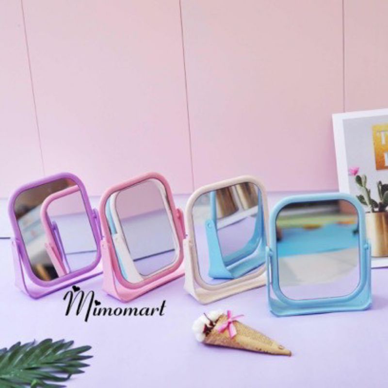 Gương trang điểm để bàn 2 mặt gương xoay 360''