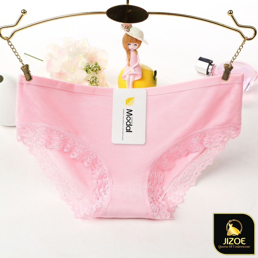 Quần lót nữ cotton phối viền ren dễ thương giá rẻ QLT06