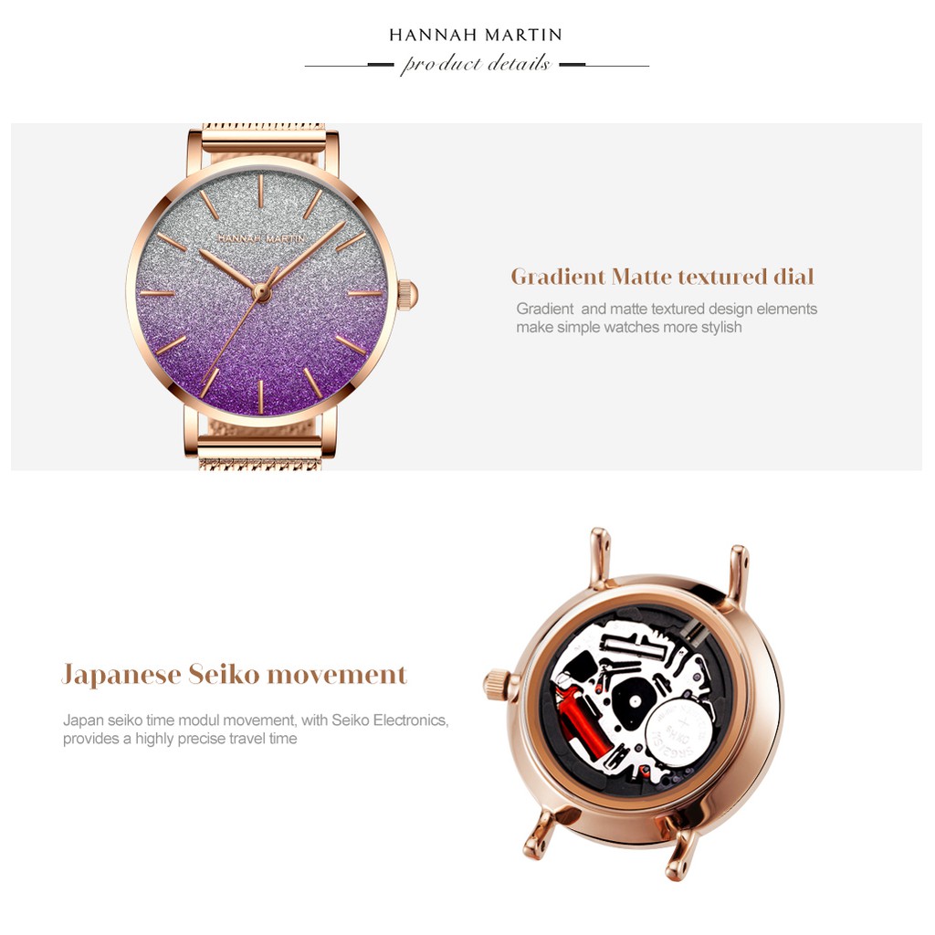 Đồng Hồ HANNAH MARTIN NỮ chính hãng - Chống Thấm Nước - Chất Liệu Thép Không Gỉ - Model Hm-1323 - Bảo hành 1 năm | BigBuy360 - bigbuy360.vn