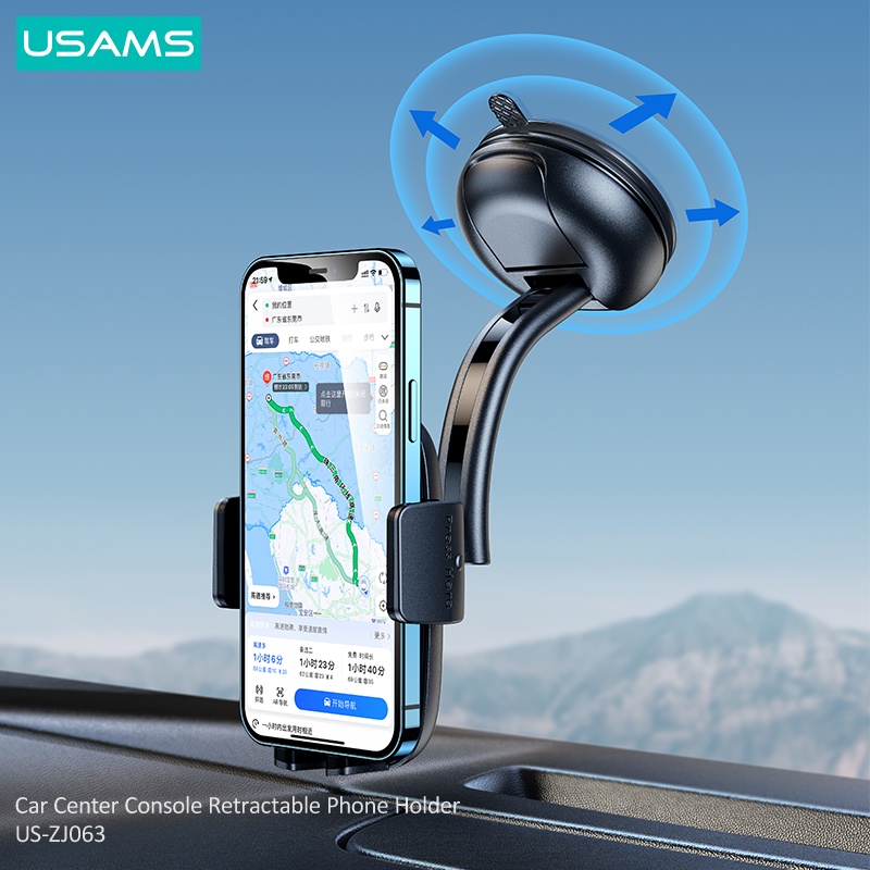 Usams Giá Đỡ Điện Thoại 4.7-7 Inches Có Thể Thu Gọn Tiện Dụng Cho Xe Hơi