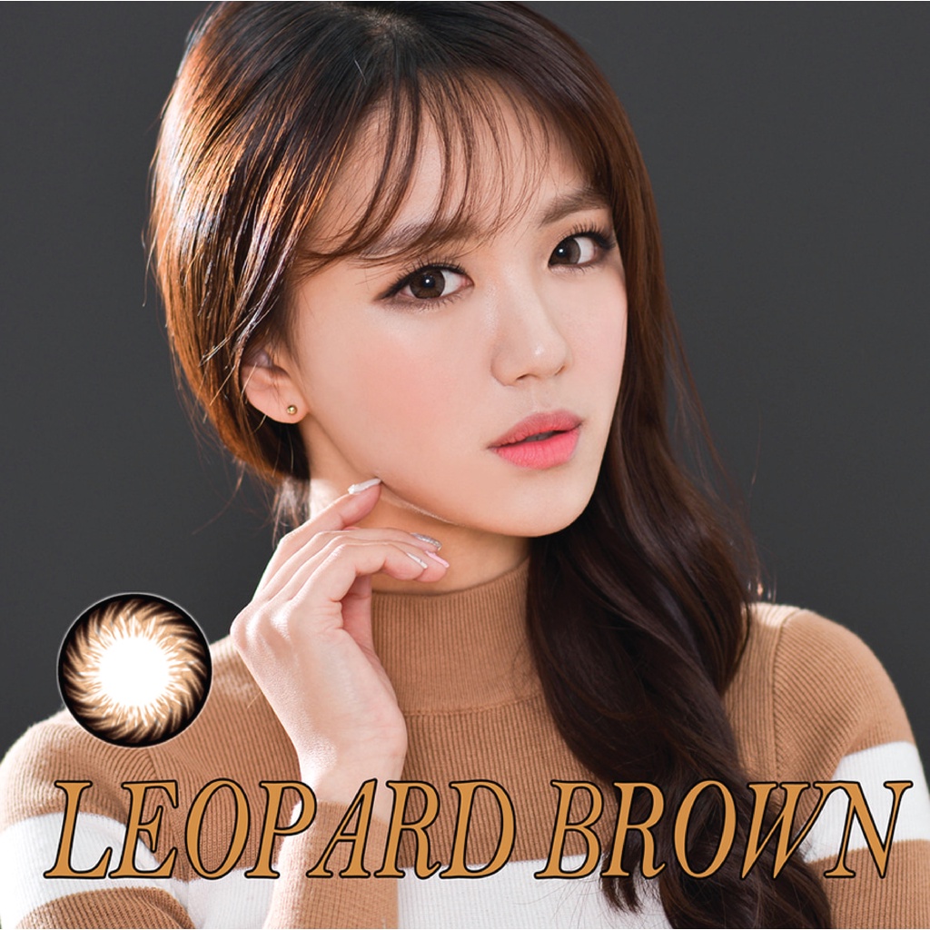 Lens Mắt ANN365 Hàn Quốc Cận Loạn Màu Nâu Đỏ Leopard Brown Dùng 1 Năm