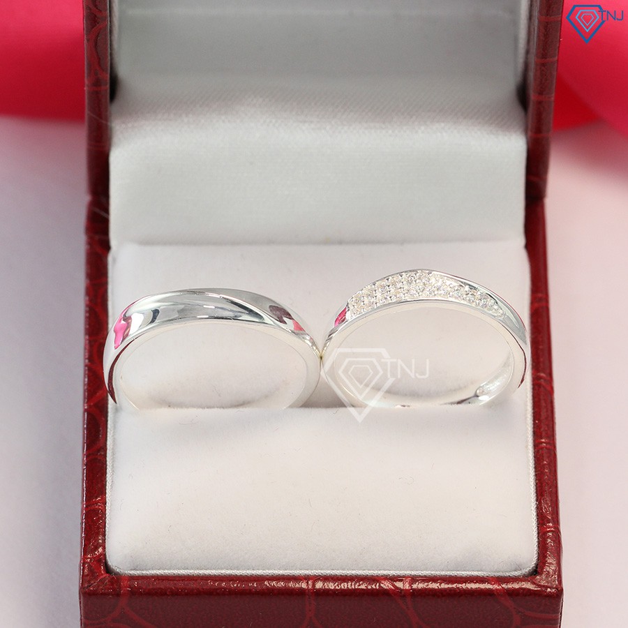 Nhẫn cặp đôi bạc đẹp giá rẻ khắc tên ND0397 NoBrandUnisexSilver