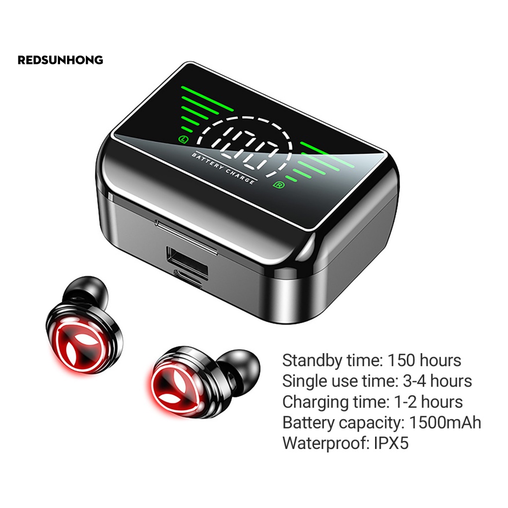 Tai Nghe RSH.z Bluetooth 5.2 Màn Hình LED Kỹ Thuật Số Có Thể Gọi Điện Cho Chơi Game