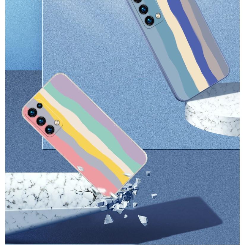 Ốp Điện Thoại Silicone Họa Tiết Sọc Cầu Vồng Xinh Xắn Cho Oppo Reno5 A92 Reno3Pro Reno 5pro | BigBuy360 - bigbuy360.vn