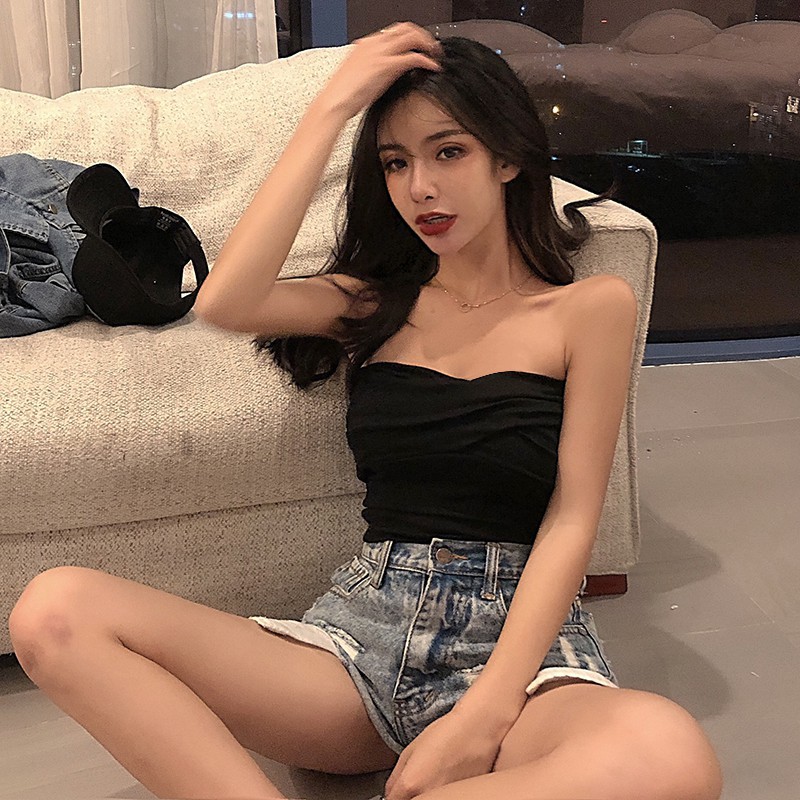 Áo Lửng Hai Dây Dáng Ôm Gợi Cảm Cho Nữ