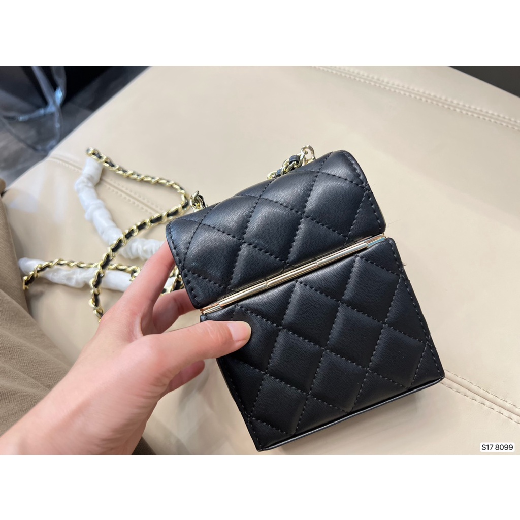 Túi hộp nữ da thật thời trang cao cấp 𝘾𝙝𝙖𝙣𝙚𝙡 𝘾𝙝𝙖𝙣n𝙚𝙡 CN thiết kế độc đáo, phong cách thời thượng