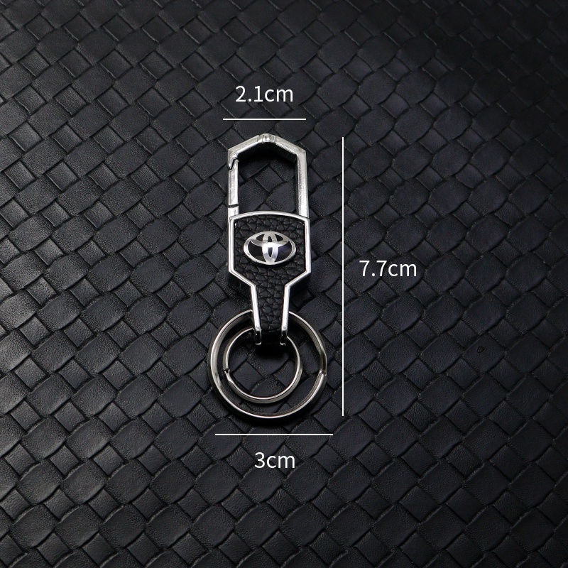 1 Móc Khóa Kim Loại Hai Vòng Laser Cho Xe Toyota Corolla Yaris Aygo Prius RAV4 Camry Auris