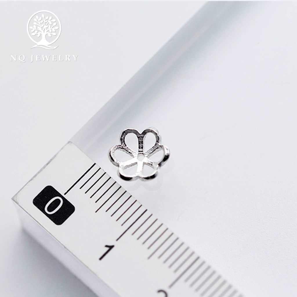 Charm bạc trắng chụp hạt hoạ tiết hoa văn - NQ Jewelry
