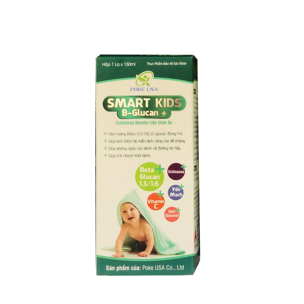 SMART KIDS B- Glucan+ - tăng cường miễn dịch, hỗ trợ nâng cao sức khỏe và sức đề kháng cho bé ( lọ x 150ml )