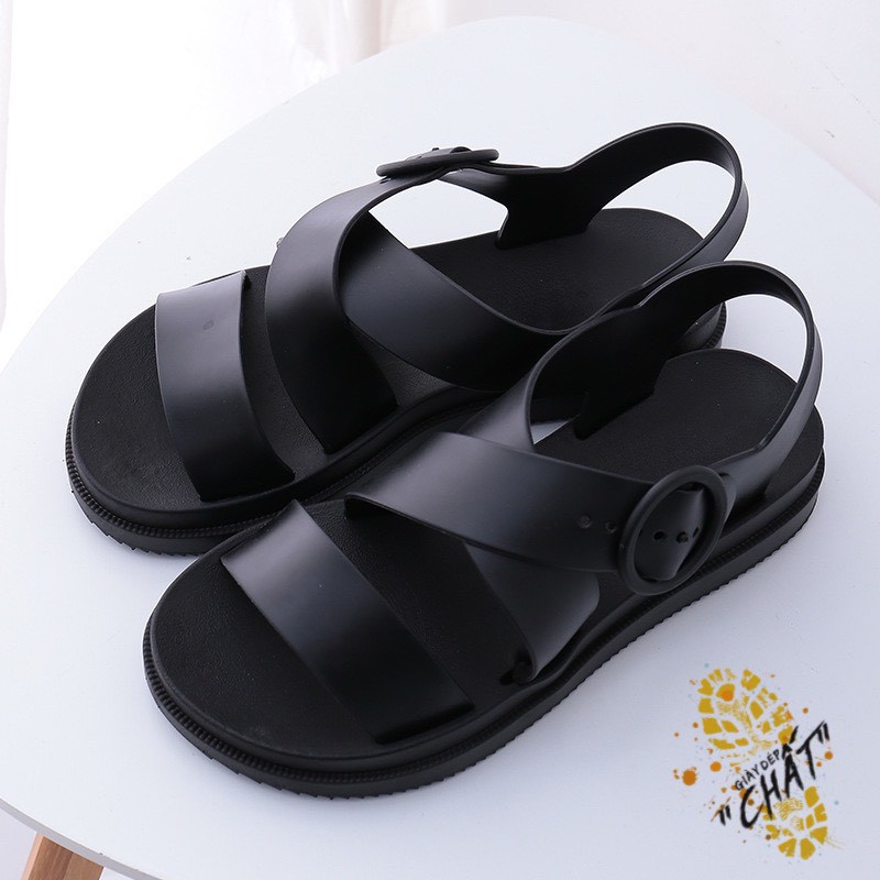 Dép quai hậu nữ unisex, sandal thun chéo cá tính nữ cá tính phong cách hàn quốc