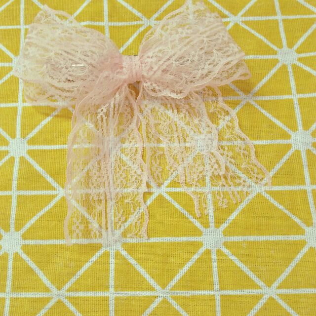Kẹp nơ ren handmade(kẹp tóc tiểu thư)