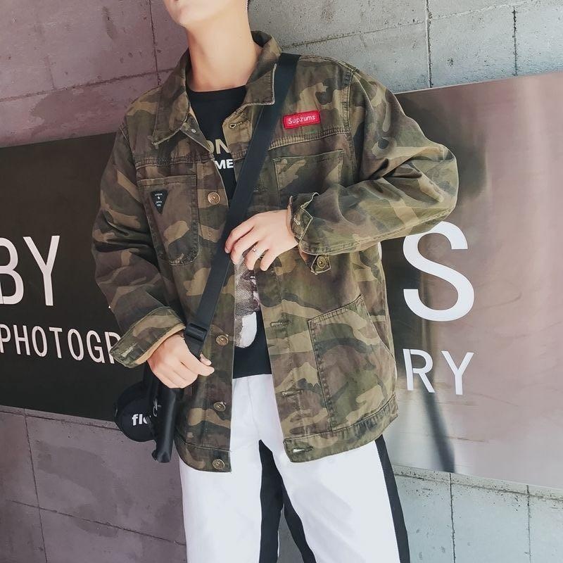 Áo khoác denim họa tiết rằn ri cá tính cho nam