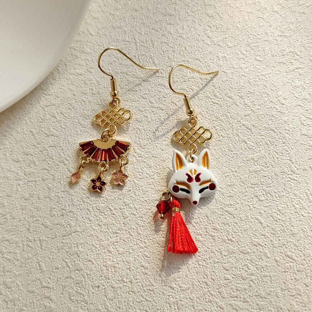 CLEOES Bông Tai Hình Hoa Anh Đào Nhật Bản Phối Tua Rua Phong Cách Retro Cho Nữ