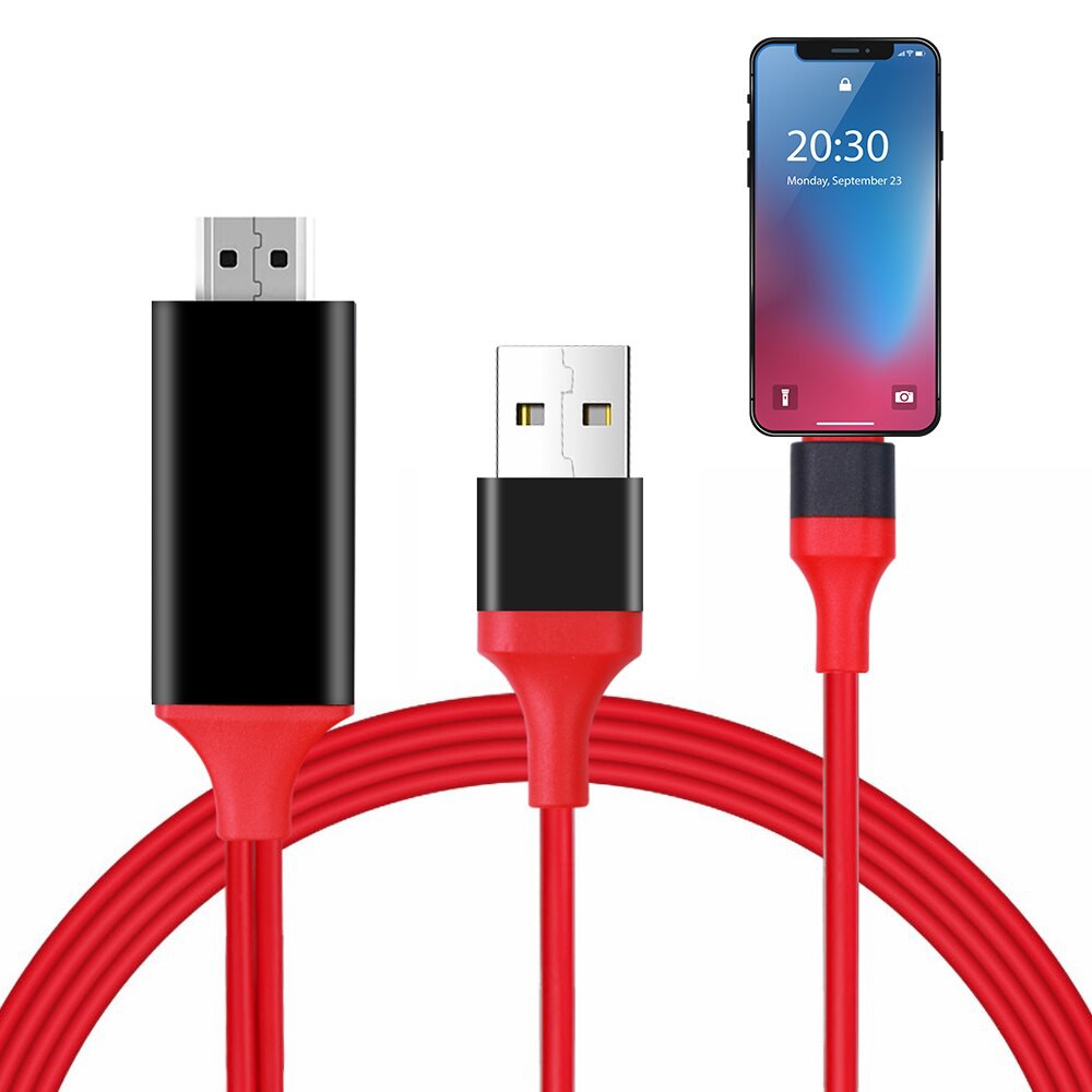 Cáp MHL Lightning to HDMI cho iPhone, iPad-Sản xuất theo công nghệ mới 2020 TĂNG ĐỘ NÉT-ĐỘ ỔN ĐỊNH tín hiệu 100%