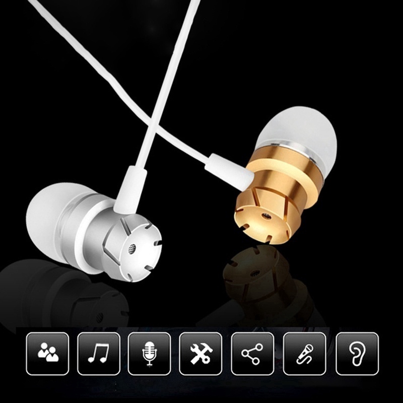 Tai nghe nhét tai kim loại kèm micro giắc 3.5mm đa năng