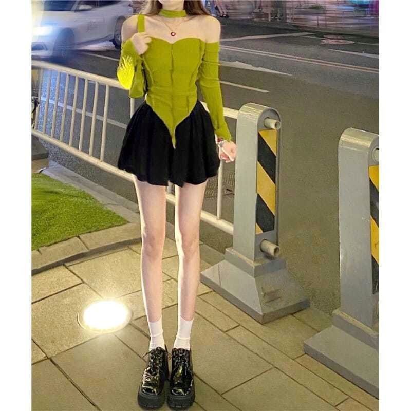 COZOK Chân Váy Lưng Cao Thời Trang Quyến Rũ