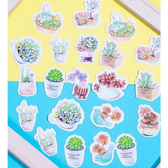 Bộ 45 Sticker Hàn Quốc hình Hoa Xinh dán trang trí E25