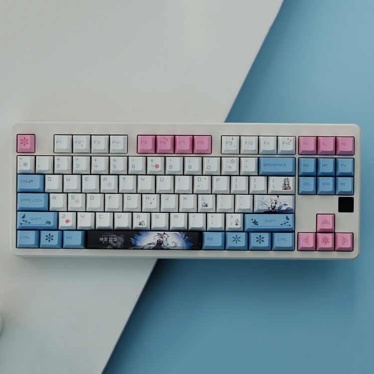 Bộ keycap 137 phím Cherry Profile PBT Dye-sub chủ đề Genshin Impact Kamisato Ayaka cho bàn phím cơ 64/87/104/980