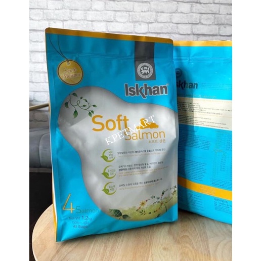 Thức ăn hạt mềm cho chó vị cá hồi Iskhan Soft Salmon túi 1.2kg