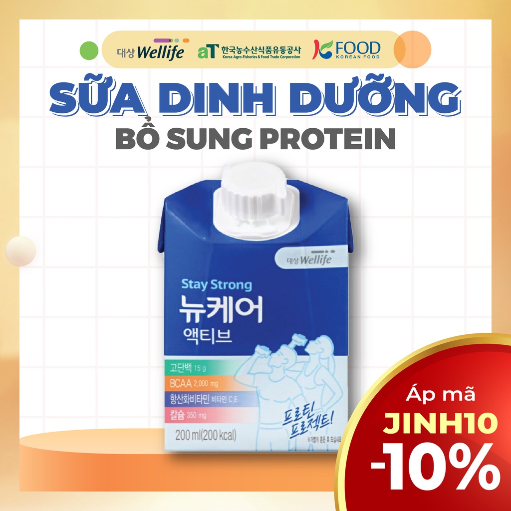 Sữa dinh dưỡng Nucare bổ sung protein DAESANG WELLIFE Nucare active 200ml