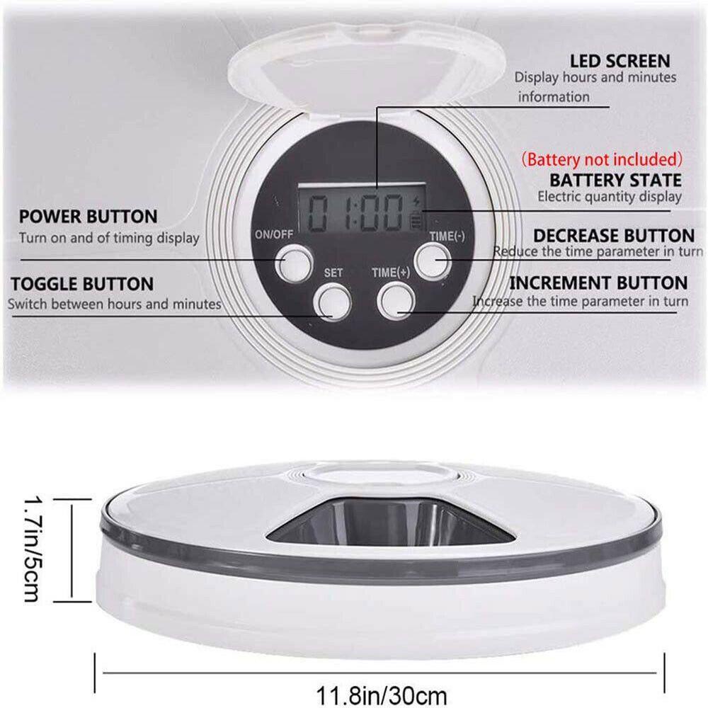 Đĩa Tròn Đựng Thức Ăn Thời Gian 24 Giờ Cho Thú Cưng LAYOR1