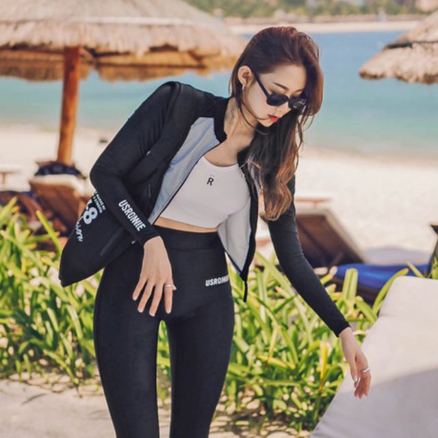 Đồ bơi tay dài quần dài khóa kéo(kèm hình thật) | BigBuy360 - bigbuy360.vn