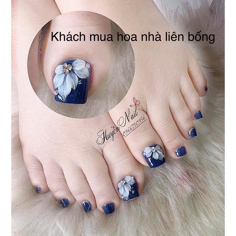 Hoa bột nail - Hoa chân 18k một cặp