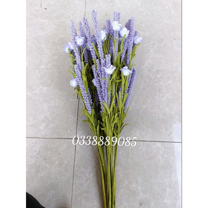 Hoa giả - Oải Hương - Cành chồn trang trí, kết hợp hoa hồng siêu đẹp, đủ màu, sẵn kho ạ